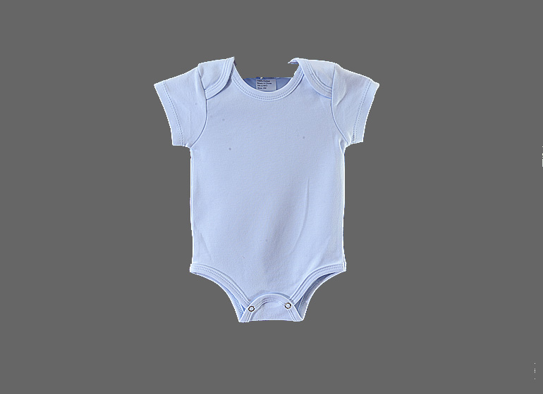 Blue Baby Jumpsuit. Heavy Soft Knit Cotton.