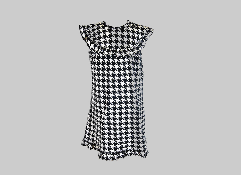 Girl Toddler, Houndsooth Sleeveless Dress.