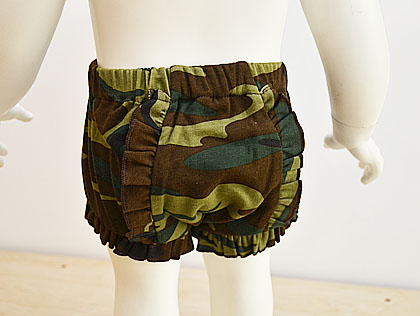 Ruffled Diaper Cover. Camouflage