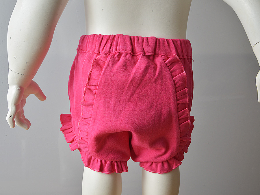 Blank, Knit Cotton, Ruffled Diaper Cover, Hot Pink Color