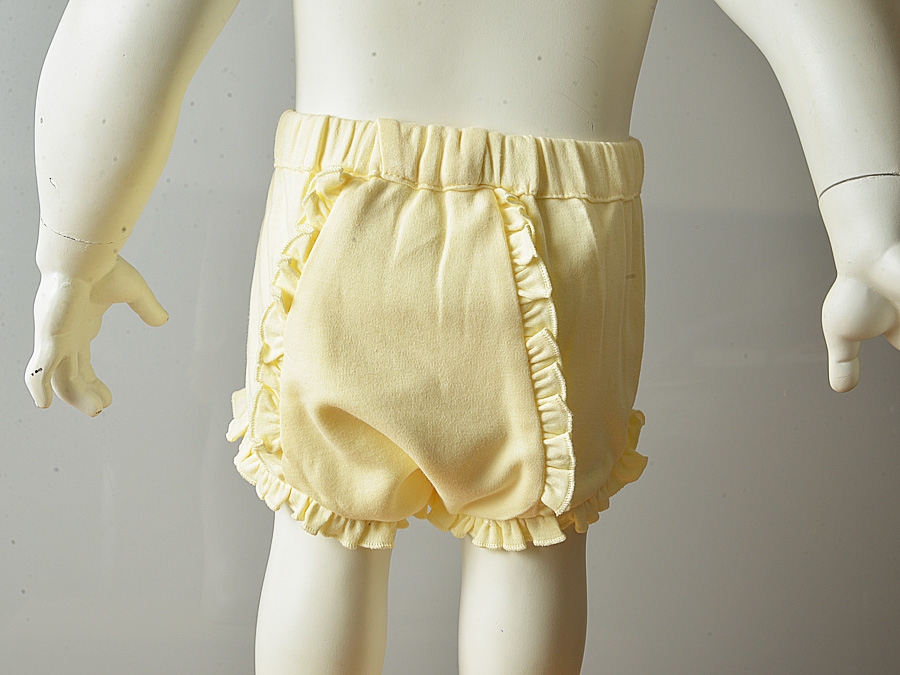 Blank Baby Ruffle Diaper Cover, Pastel Yellow Color.