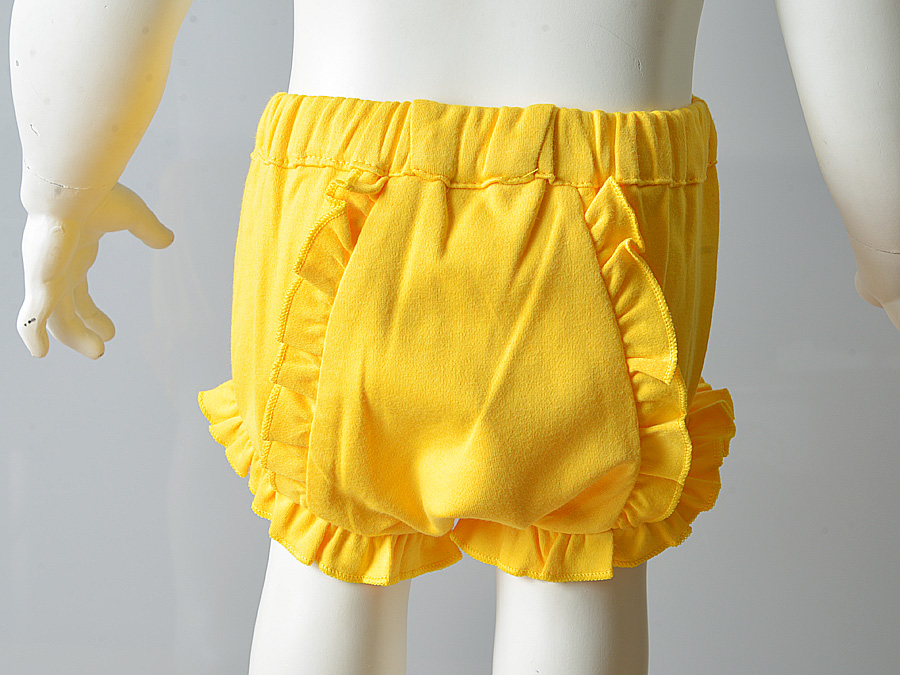 Blank Baby Ruffle Diaper Cover, Habanero Gold Color.
