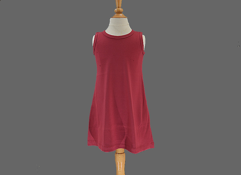 Girl Toddle Dress. Sleeveless A Line, Crimson Color