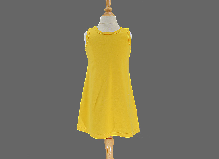 Girl Toddle Dress. Sleeveless A Line, Louisiana Gold Color.