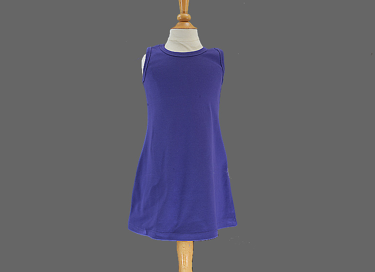 Girl Toddle Dress. Sleeveless A Line, Purple Color.