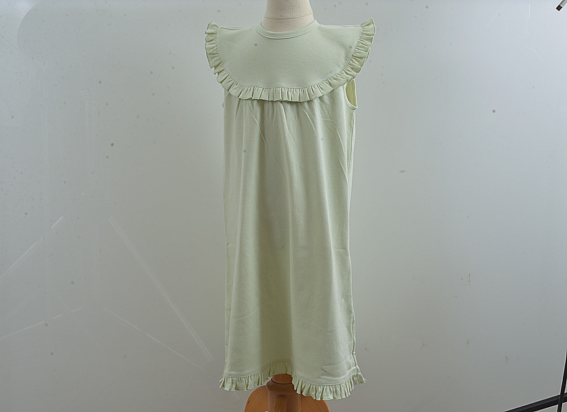 girl toddler, sleeveless dress, Meadow Mist color.
