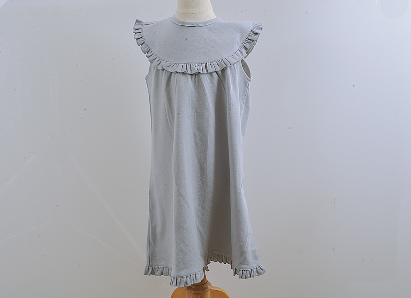 Girl Toddler, sleeveless dress, Silver Gray Color