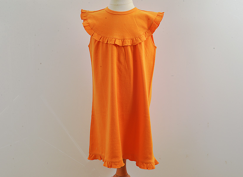 Girl Toddler, sleeveless dress, Tennessee Orange Color