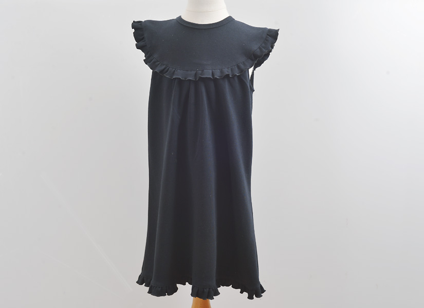 girl toddler, sleeveless dress, Black Color