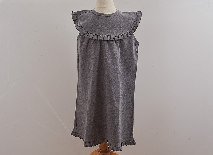 girl toddler, sleeveless dress, Charcol Gray Color
