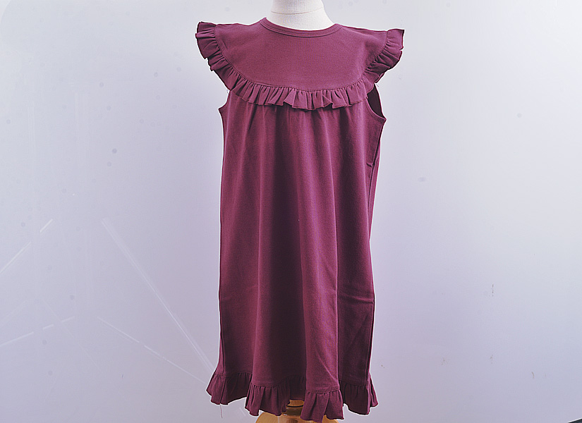 girl toddler, sleeveless dress, Burgundy Color